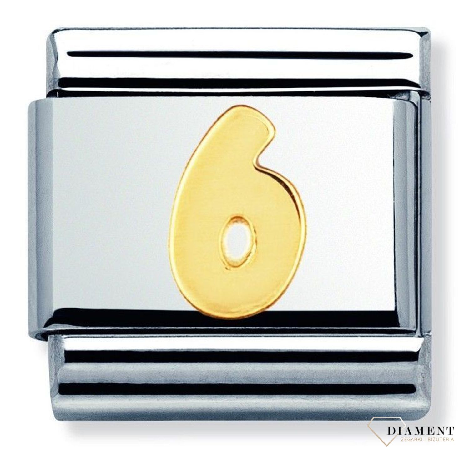 Nomination Link 18K zawieszka złoto 'Cyfra 6' 030102 06 ✓ Wyjątkowy prezent ✓ Nomination ✓ Bransoletka Nomination ✓ Bransoletka ze stali ✓Nomination Italy.jpg